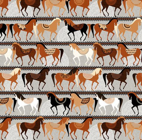 Children Of Poseidon, Baby Safari Nursery, Horse Background, Horse Fabric, Horse Illustration, Equestrian Decor, Horse Wallpaper, Cute Animal Illustration, Wallpaper Shop