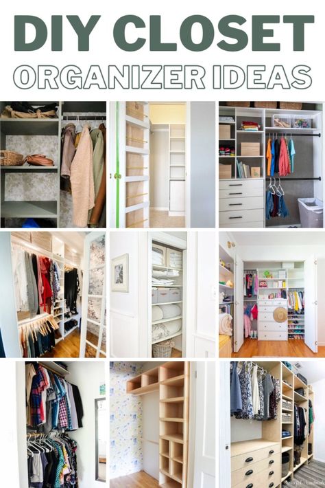 Transform your small space into a clutter-free oasis with these genius DIY closet organizer ideas! From vertical storage solutions to clever hacks for maximizing every inch of space, discover creative ways to keep your wardrobe organized and your space tidy. Say goodbye to chaos and hello to stylish, functional closets that make getting dressed a breeze! Closet Organizer For Small Closet, How To Optimize Closet Space, Small Closet Space Saving Ideas, Small Wardrobe Organization, Closet Organization Ideas With Dresser, Dresser In Closet Ideas Small Spaces, Small Closet Organizer Ideas, Diy Closet System Small Spaces, Entrance Closet Organization