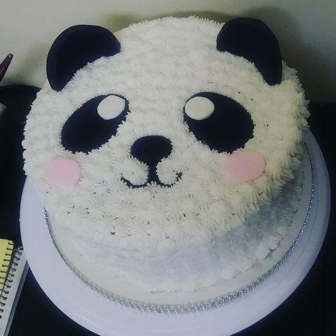 Simple Panda Cake, Panda Bear Birthday Cake, Panda Mini Cake, Easy Panda Cake, Panda Cake Ideas Simple, Panda Face Cake, Panda Birthday Cards Handmade, Panda Smash Cake, Panda Cake Designs Birthday