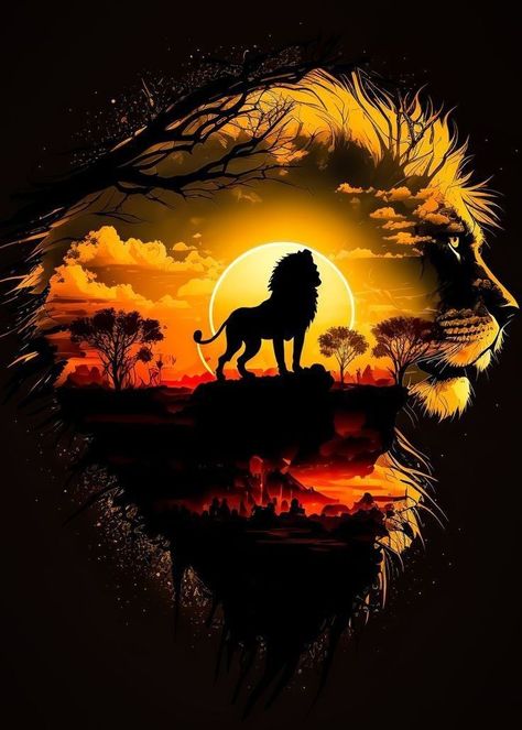 Silhouette Lion, Lion Live Wallpaper, Africa Art Design, Wild Animal Wallpaper, ポップアート ポスター, Lion Artwork, Lions Photos, Afrique Art, Lion Wallpaper