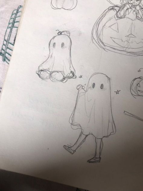 Doodles Indie, Fall Doodles, Ghost Drawing, Fall Drawings, Ghosts Halloween, Arte Indie, Cute Ghosts, Indie Art, Cute Doodle Art