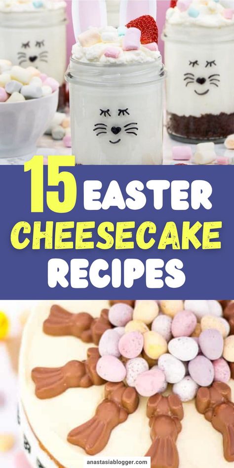 I have here a list of 15 festive Easter cheesecake recipes that you can easily do - both baked and no-bake! #easter #easterrecipes #cheesecake Easter Cheesecake Recipes, Vegan Tofu Cheesecake, Easter Cheesecakes, Easter Dessert Ideas, Easter Cheesecake, Red Desserts, Parties Food, Homemade Carrot Cake, Moist Carrot Cakes