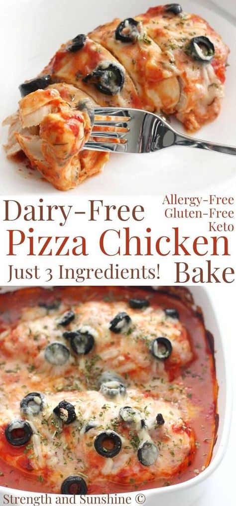 Pizza Chicken Bake, Dairy Free Pizza, Homemade Marinara Sauce, Dairy Free Low Carb, Pizza Chicken, Chicken Casserole Recipe, Low Carb Low Fat Recipes, Chicken Bake, Best Low Carb Recipes