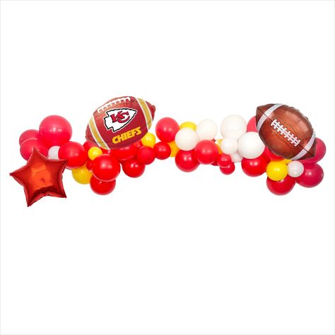 All Chiefs fans need this balloon garland for their 2023 Super Bowl Party. Chiefs Balloon Garland, Superbowl Party Decorations, Football Balloons, Clear Balloons, Kansas City Chiefs Football, Football Themes, Chiefs Football, Football Party, Superbowl Party