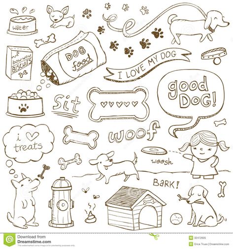 Dog Doodles - Download From Over 50 Million High Quality Stock Photos, Images, Vectors. Sign up for FREE today. Image: 32472605 Dog Doodles, Dog Line Drawing, Sketch Note, Dog Line, Doodle Icon, Dog Print Art, Doodle Dog, Doodle Lettering, Journal Doodles