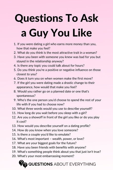 list of 20 questions to ask a guy you like Fun Relationship Questions, Text Conversation Starters, Boyfriend Questions, Deep Conversation Topics, Questions To Ask A Guy, Questions To Get To Know Someone, Deep Questions To Ask, Intimate Questions, Great Questions