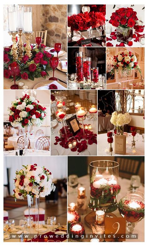 Wedding Colors With Gold, Classy Wedding Colors, Wedding Colors Gold, Red And White Wedding Decorations, Red And White Wedding, Red Gold Wedding, Red Wedding Decorations, White Wedding Decorations, Red Wedding Invitations