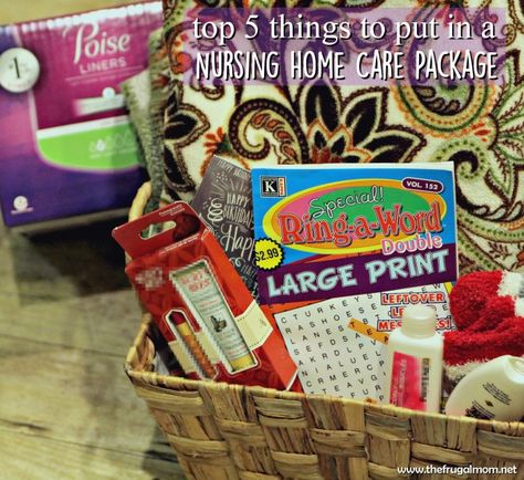 Top 5 Things To Put In A Care Package For Nursing Homes #MyCareGivingStory - Hustle Mom Repeat Gifts For Nursing Home Residents, Elderly Care Package, Homeless Care Package, Nursing Home Gifts, Nursing Home Activities, Elderly Gift, Nursing Home Care, Gifts For Elderly, Welcome Baskets