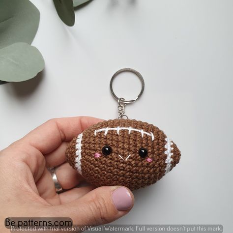 crochet patterns-Crochet Keychain Hacks: Tips and Tricks for Beginners Father’s Day Crochet Gifts, Football Crochet, Football Keychain, Small Crochet Gifts, Crochet Football, Keychain Crochet, Crochet Car, Crochet For Beginners Blanket, Crochet Keychain Pattern