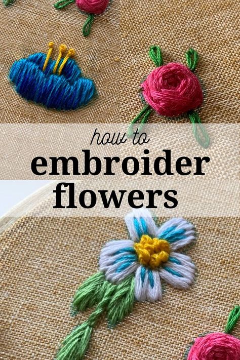 Filler Embroidery Stitches, Embroidery Journaling, Embroidery Icons, Embroidery Stitches Flowers, Embroidery Stitches Beginner, Beginner Embroidery, Hand Embroidery Patterns Flowers, Hand Embroidered Flowers, Hand Embroidery Videos