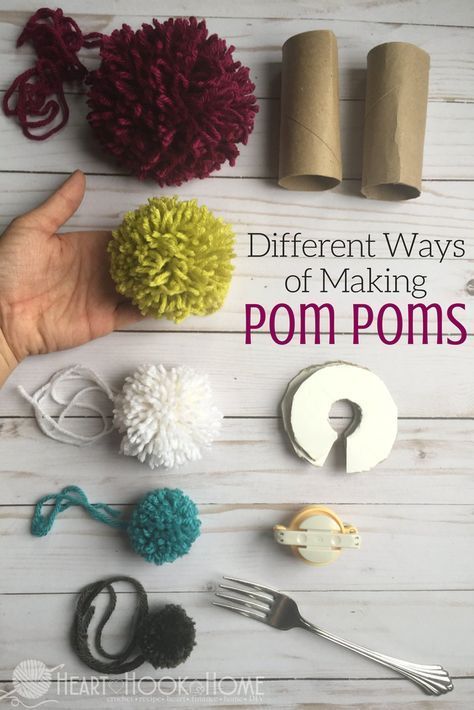 Different Methods of Making Pom Poms http://hearthookhome.com/different-methods-making-pom-poms/?utm_campaign=coschedule&utm_source=pinterest&utm_medium=Ashlea%20K%20-%20Heart%2C%20Hook%2C%20Home&utm_content=Different%20Methods%20of%20Making%20Pom%20Poms Making Pom Poms, Juleverksted For Barn, Pompon Diy, Kerajinan Diy, Diy Pom Poms, Gubahan Bunga, Pom Pom Rug, How To Make A Pom Pom, Diy Pom Pom