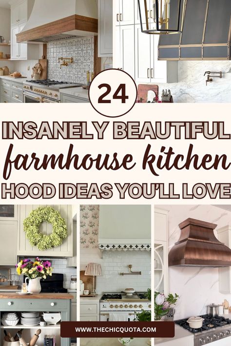 farmhouse kitchen hood ideas Accent Range Hood, Farmhouse Hood Vents Kitchen Wood, Rustic Range Hoods, Farmhouse Stove Hood Ideas, Rustic Kitchen Hood Ideas, Oven Hoods Farmhouse, Range Hoods Ideas Farmhouse, Modern Farmhouse Range Hood, Farmhouse Vent Hood Ideas