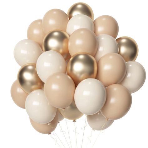 Blush Gold White Sand Neutral Balloons, 50pcs 12 inch Neutral Balloons Blush Gold White Sand Latex Balloons for Birthday Wedding Baby Shower Bride Party Decoration Neutral Balloons, Ulang Tahun Perkahwinan, Hiasan Perkahwinan, Wedding Anniversary Party Decorations, Blush Balloons, Baby Shower Boho, Balloons For Birthday, Anniversary Party Decorations, Bride Party