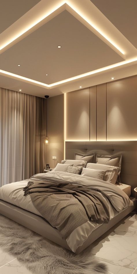 Bedroom Interior Design Luxury, Modern Luxury Bedroom, Interior Design Your Home, Luxury Bedroom Design, Bedroom False Ceiling Design, Ceiling Design Bedroom, Elegant Bedroom, Home Design Living Room, Luxury Bedroom