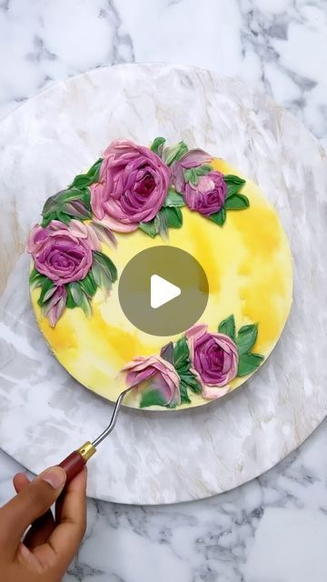 Cake Painting Tutorial, Cake Painting, Petal Cake, Rose Day, Instagram Roses, Painted Cakes, Rose Cake, Online School, Rose Painting