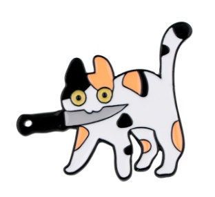 Punk Png Aesthetic, Cat Icon Black And White, Punk Cat Tattoo, Cat Icon Black, Blue Cat Icon, Animal With Knife, Funny Cute Animals, Cat With Knife, Punk Cats