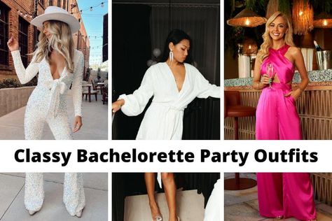 60+ Classy Bachelorette Party Outfits [2024]: Chic Bride & Guests Outfit Ideas To Wear To A Bachelorette Party Fall Bachelorette Party Outfit Bride, Bachelorette Party Dress Code, Fall Bachelorette Party Outfit, Wedding Band Tattoo, Classy Bachelorette Party, Bachelorette Party Dress, Wedding Bachelorette Party, Bachelorette Party Outfit, Old Outfits