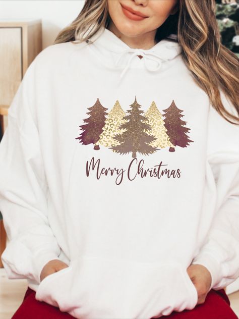 Christmas Hoodies Design, Neutral Hoodie, Christmas Burgundy, Christmas Tree Pink, Slogan Clothing, Burgundy Christmas, Christmas Tree Hoodie, Holiday Tees, Holiday Sweaters