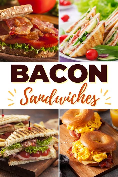 Bacon Sandwiches Ideas, Bacon And Tomato Sandwich, Bacon Sandwich Ideas, Canadian Bacon Sandwich, Bacon Club Sandwich, Sandwiches With Bacon, Bacon Sandwich Recipes, Chicken Bacon Sandwich, Bacon Sandwiches