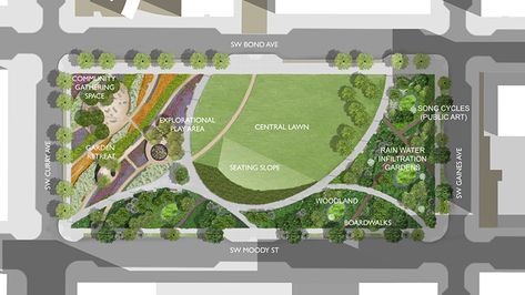 Elizabeth Caruthers Park – Hargreaves Associates Rectangular Landscape Design Plan, Community Park Design, Landscape Masterplan, Landscape Architecture Plan, Park Project, Presentation Boards, Landscape Design Drawings, Landscape Architecture Drawing, Splash Park