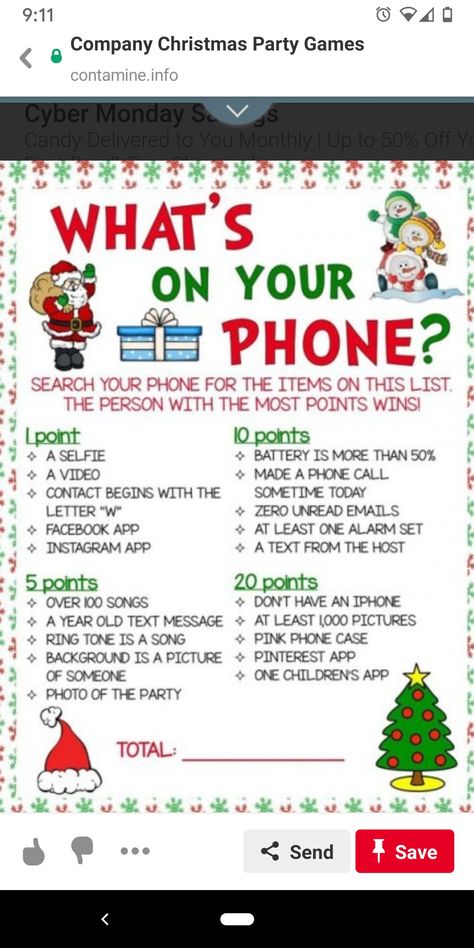 Company Christmas Party Games, Whats On Your Phone, What's On Your Phone Game, Office Xmas Party, Kitty Party Games, Christmas Kitty, Company Christmas Party, Fun Christmas Party Games, Facebook App