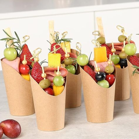 Appetizer Cups, Charcuterie Cups, Brown Cups, Cocktail Cup, Charcuterie Inspiration, Charcuterie Recipes, Cocktail Picks, Cocktail Sticks, French Fry