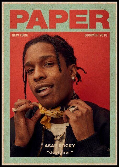 Paper Magazine Cover, Asap Rocky Poster, Classical Music Poster, Rocky Poster, Magazine Design Cover, Rap Singers, Hip Hop Singers, Hip Hop Poster, Paper Magazine