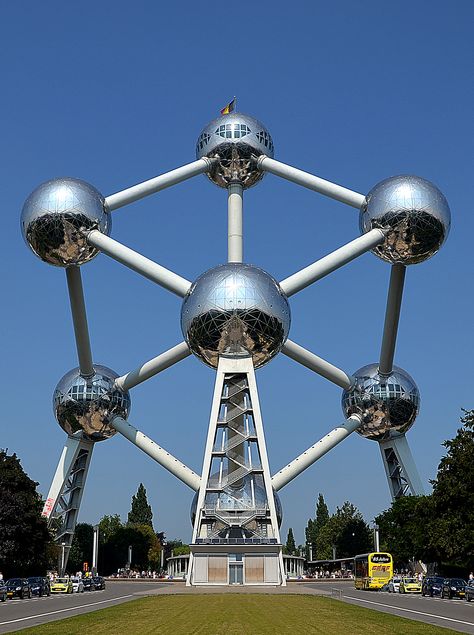 Atomium, symbol of Brussels, Belgium. Atomium Brussels, Parc D'attraction, Brussels Belgium, Travel Images, Photo Print, Photographic Prints, Poster Frame, Photo Gifts, Belgium