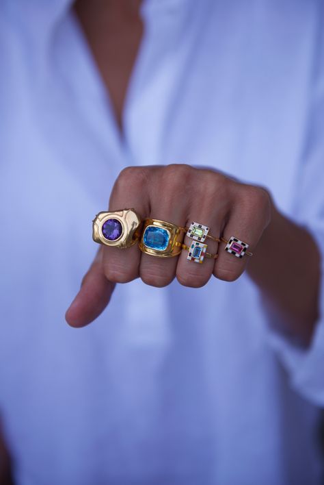 'Eye' Ring | Enamel Rings For Women | Never Not - Fine Jewellery – NeverNoT Rings With Rocks, Rings 2023 Trends, Big Gold Rings, Colourful Rings, Rock Ring, Enamel Rings, Chunky Jewellery, Dope Jewelry Accessories, Indian Rings