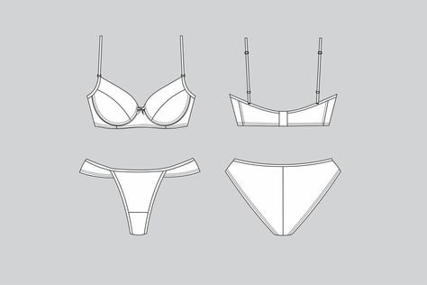 Premium Vector | Lingerie technical drawing underwear illustration lingerie Vector illustration Underwear set Bra Illustration Drawing, Bra Drawing, Flat Pattern, Tech Pack, Flats Patterns, Technical Drawing, Fashion Flats, Premium Vector, Graphic Resources