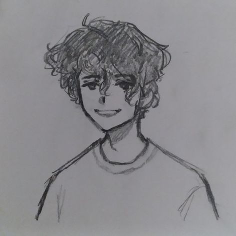 Floofy Hair Drawing Reference, Curly Boy Hair Drawing, Boy With Curly Hair Drawing, Wilbur Soot Sketch, Curly Hair Guy Drawing, Floofy Hair Drawing, Fluffy Hair Boy Drawing, Curly Hair Boy Drawing, Floofy Hair