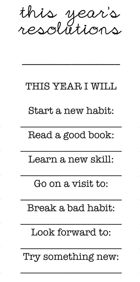 New Year's Eve is a great time to set some new family goals and dreams! Use this template to make this year's resolutions easy! New Years Resolutions For Kids, Monthly Resolutions, Activity Template, Writing Kindergarten, New Years Resolution List, New Year Printables, Newsletter Subscription, Resolution List, New Years Traditions