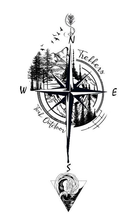 Compass And Sunset Tattoo, Realistic Compass Tattoo Design, Tattoo Rose Des Vents, Compass Tattoos For Men, Vintage Compass Tattoo, Compas Tattoo, Viking Compass Tattoo, Compass Tattoo Men, Meaningful Tattoos For Men