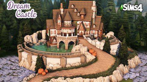 Tray Files: Pumpkin Castle | Patreon Sims 4 Castle, Sims 4 Vampire, Vampire House, Vampire Castle, Witch House, Sims 4 Build, Forest House, Luxury Homes Dream Houses, Bloxburg House Ideas