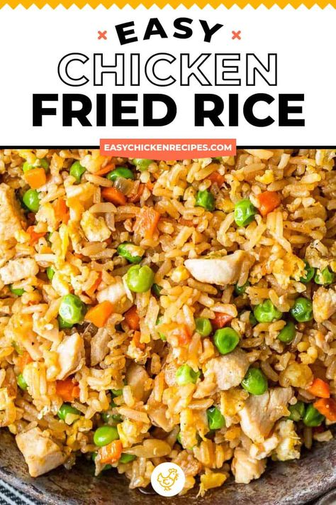 Easy Chicken Fried Rice Recipe - Easy Chicken Recipes {VIDEO!!!} Easy Chicken Fried Rice Recipe, Homemade Chicken Fried Rice, Easy Chicken Fried Rice, Chicken Fried Rice Recipe Easy, Baked Lemon Pepper Chicken, Bay Scallops, Chicken Fried Rice Easy, Fried Rice Recipe Easy, Recipes With Chicken And Peppers