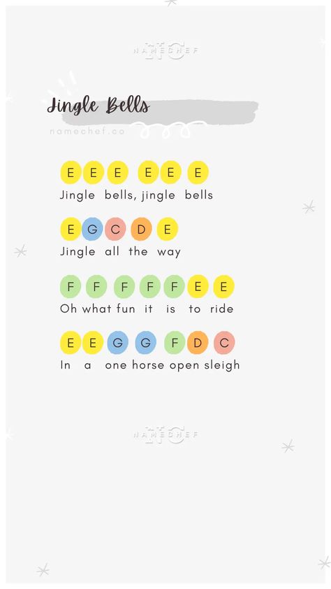 Jingle Bells Lyrics | NameChef Easy Piano Songs Sheet Music, Hand Bell Songs, Jingle Bells Piano, Xylophone Notes, Jingle Bells Lyrics, Christmas Music Lesson, Music Preschool, Piano Music For Kids, Christmas Concert Ideas