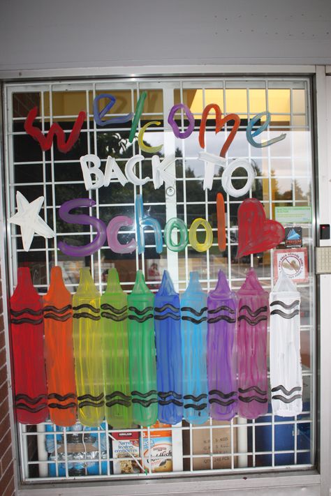 back to school window                                                                                                                                                     More Back To School Window Display Ideas, School Window Painting Ideas, School Window Decoration Ideas, Back To School Window Art, Classroom Window Painting, Back To School Window Painting, Window Decoration Ideas For School, School Window Painting, Classroom Window Ideas