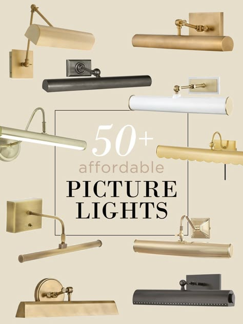 Sconces Over Built Ins, Picture Light Over Art Hallway, Over Art Lighting, Best Picture Light, Built In With Picture Light, Light Above Built In Shelves, Light Over Built Ins, Picture Light Above Mirror, Picture Light Above Window