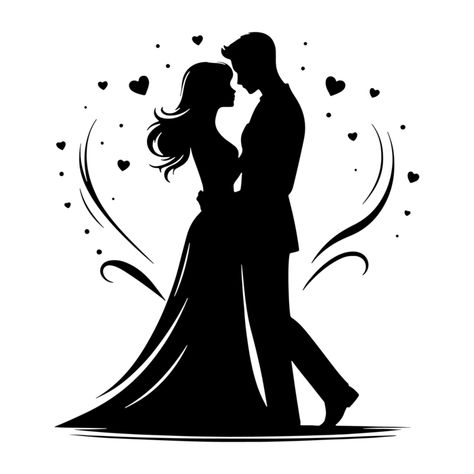 Couple Images Black And White, Couple Silhouette Art Love, Couples Clipart, Ds Logo, Love Canvas Painting, Couple Vector, Marriage Images, Home Screen Wallpaper Hd, Couple Png