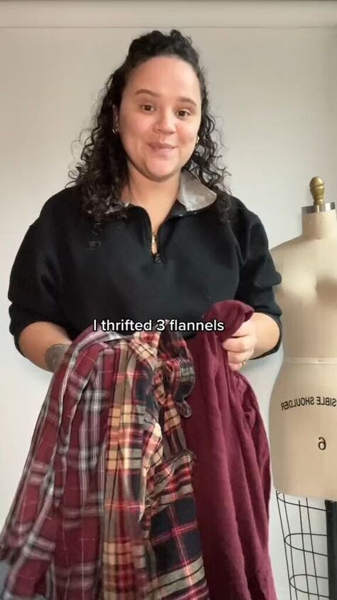 Thrift 3 flannels to DIY your new favorite fall piece. I’ll show you how I made my go-to layering piece for the winter. Upcycle Womens Clothes Diy, Flannel Sewing Ideas, Recycle Sweaters Ideas, Reconstructed Clothing Diy, Flannel Sweatshirt Diy, Flannel Upcycle Diy, Flannel Shirt Upcycle Diy, Upcycle Flannel Shirt Diy, Upcycled Flannel Shirts Ideas