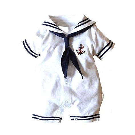 Navy Romper Outfit, Baby Kostüm, Baby Mode, Newborn Boy Clothes, Cotton Outfit, Baby Boy Clothes Newborn, Sailor Fashion, Baby Boy Romper, Short Sleeve Jumpsuits