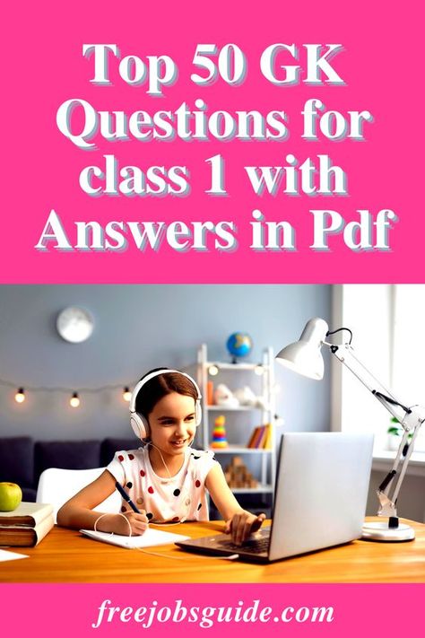 General knowledge (GK) is important for students of all ages, including Class 1 students. Here are some reasons why GK is important for Class 1 students. GK always Develops curiosity, Enhances cognitive development and Prepares for future learning. Best GK for class 1 Pdf with Answers Download free Link at the bottom. Gk Questions For Class 1, Questions With Answers, 5th Class, Gk Questions And Answers, Knowledge Quiz, 100 Questions, Gk Questions, Free Pdf Books, Cognitive Development