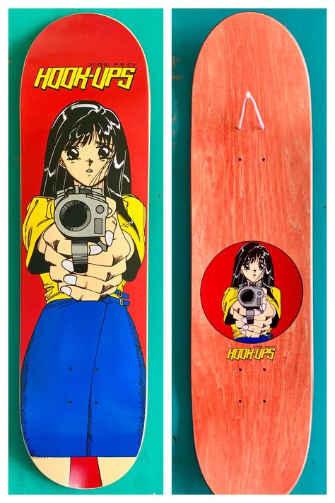 Hook Ups Skateboard Art, Skateboard Design Aesthetic, Hook Ups Skateboards, Wallpaper Skateboard, Skateboard Aesthetic Wallpaper, Skate Drawing, Skateboard Painting, Skateboard Wallpaper, Skateboard Tattoo