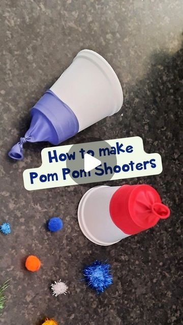 Marshmallow Shooter Diy, Pom Pom Shooters, Marshmellow Shooter, Marshmallow Shooter, Tied Knot, Tie A Knot, Waterproof Clothing, Daycare Ideas, Nail Scissors