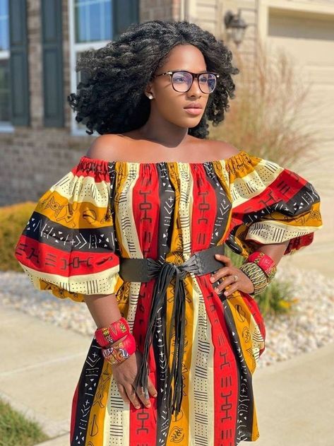 Offshoulder Ankara Dress With Elastic, African Dresses For Women Plus Size, African Dress For Women, Dress Off Shoulder, Off Shoulder Dresses, Ankara Dress, Kitenge, Wardrobe Inspiration, African Dresses For Women