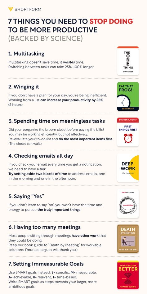 Swap chaos for clarity with these 7 productivity swaps. ⏳ Follow the link for more productivity tips! 🚀 #shortformguides #ProductivityBoost #WorkSmarter ️ Productivity Infographic, Productivity Books, Business Strategy Management, Good Leadership Skills, Self Help Skills, Work Smarter Not Harder, Improvement Books, Work Skills, Smarter Not Harder