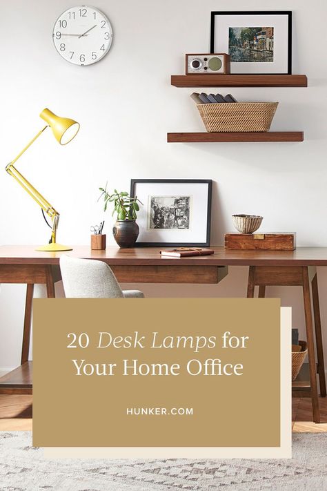 Click through to see 20 of the best desk lamps we could find — then bring one home and never end your workday with a headache ever again. #hunkerhome #desklamp #desklampideas #lampideas #desklampinspo Ikea Ranarp, Office Desk Lamp, Best Desk Lamp, Desk Lamp Office, Simple Lamp, One Home, Best Desk, Overhead Lighting, Task Lighting