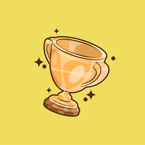 Trophy Illustration, Cartoon Sketches, Cartoon Style, Cartoon Illustration, Cartoon Styles, Premium Vector, Graphic Resources