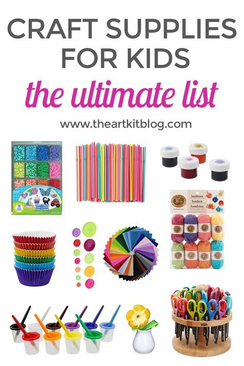 The Ultimate List of Arts and Crafts Supplies for Kids We've compiled our favorite arts and crafts supplies for kids into one ultimate and oh so handy guide. If you're Diy Paper Art, Supply Organization, Craft Closet, Kids Craft Supplies, Arts And Crafts For Adults, Arts And Crafts For Teens, Organize Craft Supplies, Sand Crafts, Kids Art Supplies