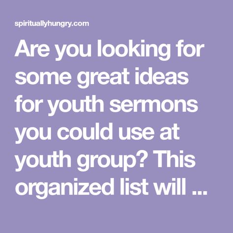 Youth Sermons, Youth Group Lessons, Bible Study Activities, Study Activities, Organization Lists, Youth Services, Youth Group, Great Ideas, Bible Study